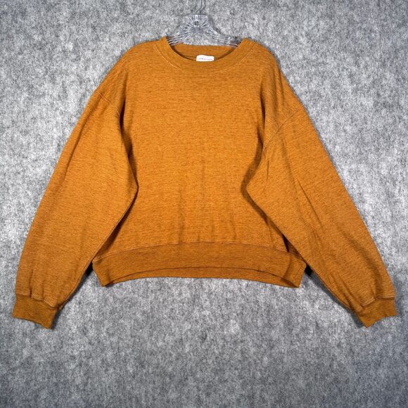 John Elliott Tops - John Elliott Sweatshirt Womens Size 3 Orange Gold Crewneck Pullover Long Sleeve